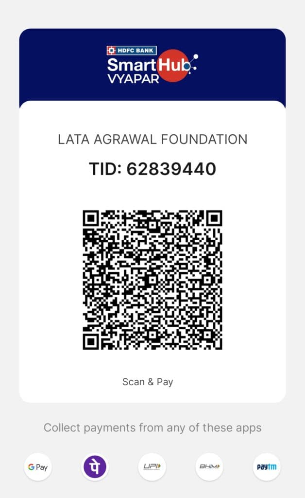 Lata Agrawal Foundation UPI donation QR code